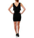Draped Sheath Dress in Black