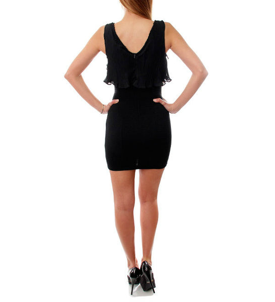 Draped Sheath Dress in Black