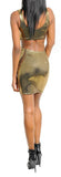 Metallic Cut Out Fitted Mini Dress in Gold