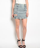 Denim Cut Out Mini Skirt