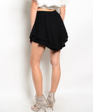 High Waist Ruffled Shorts in Black
