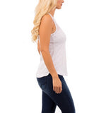 Lace Strap Basic Tank Top in White