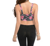 Lace Rosette Bralette in Black & Fuchsia