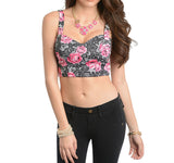 Lace Rosette Bralette in Black & Fuchsia