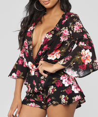 Tulip Hem Romper in Multi-Color