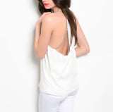 Chain Back Accent Top in Ivory
