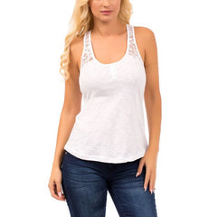 Lace Strap Basic Tank Top in White