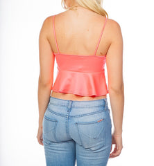 Babydoll Fit and Flare Crop Top in Pink