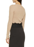 High Waist Belted Paperbag Midi Skirt in Black