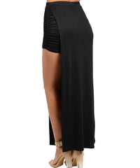 Maxi and Mini Skirt in One in Black