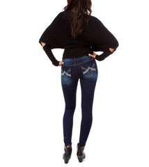 Slit Long Sleeve Sweater in Black
